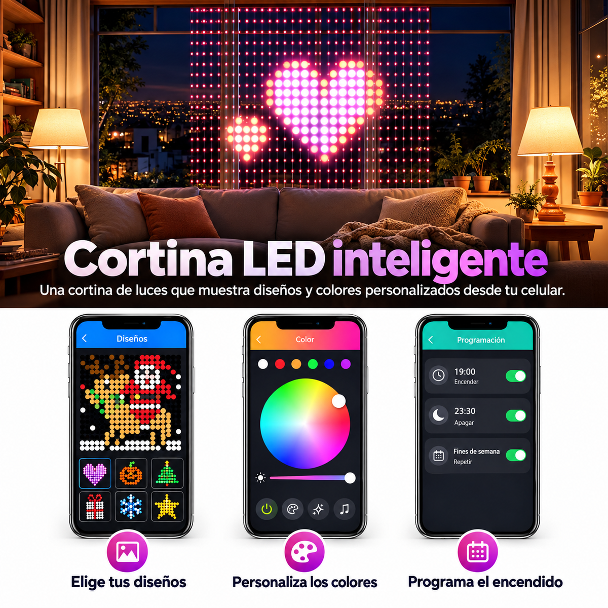 Magic Light | Cortina LED personalizable