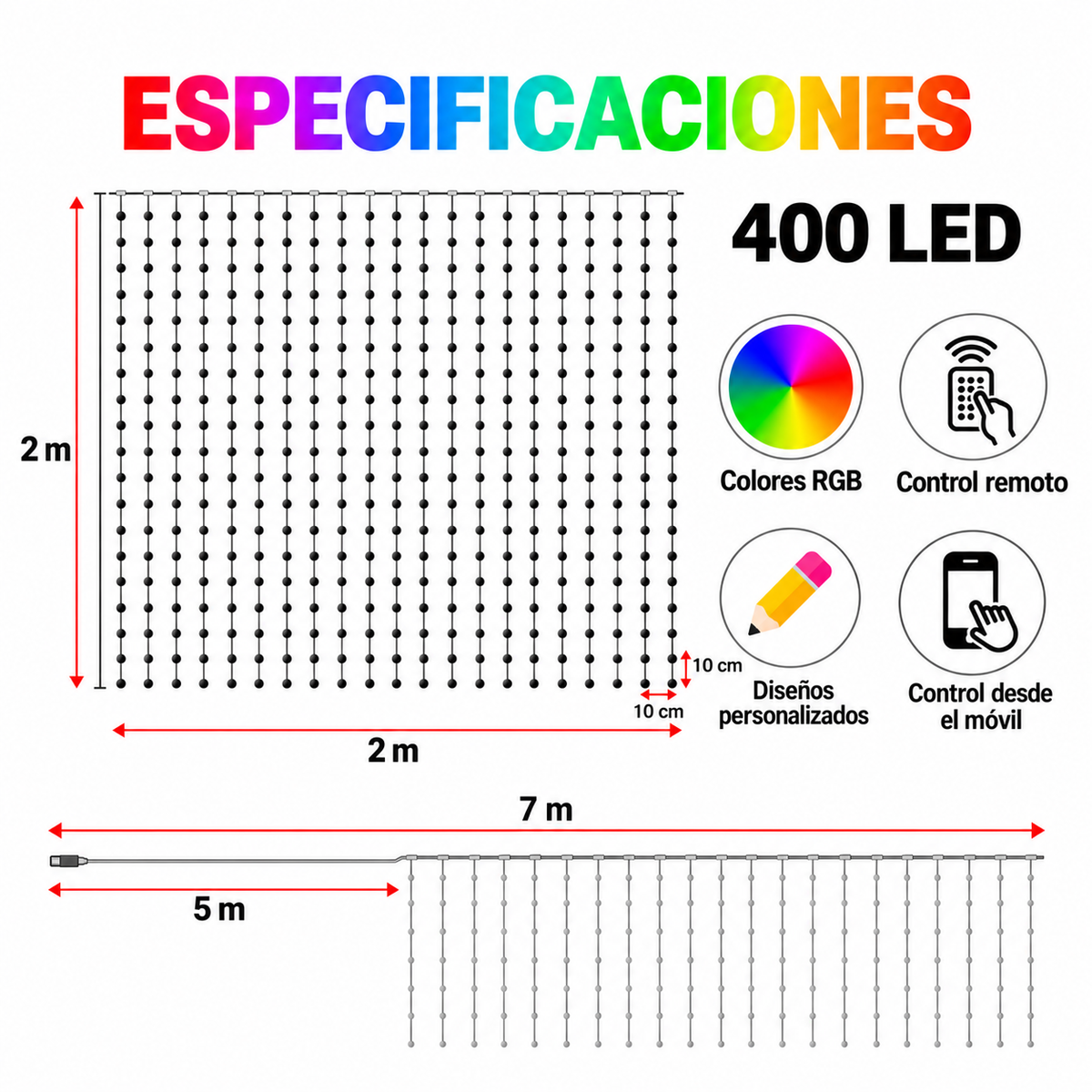 Magic Light | Cortina LED personalizable